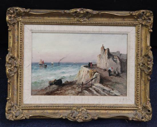 Sarah Louise Kilpack (1839-1909) Coastal scene, Jersey 5.5 x 8.5in.